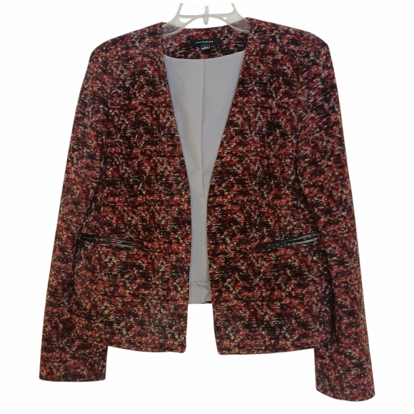 Ann Taylor Wool Blend Open Front Blazer Jacket Women's Sz Large - Picture 1 of 9